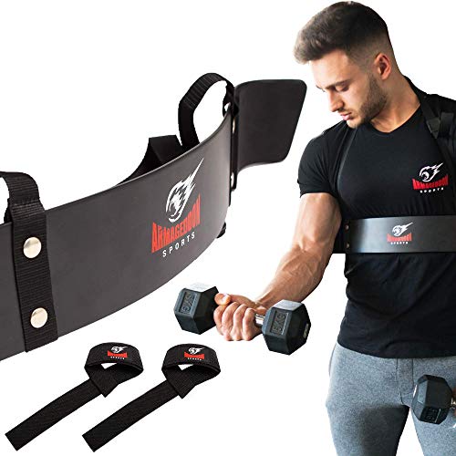 Premium Arm Blaster + BONUS Premium Courroies de levage, Biceps Isolator Blaster Bomber Weight Lifting Arm Curl